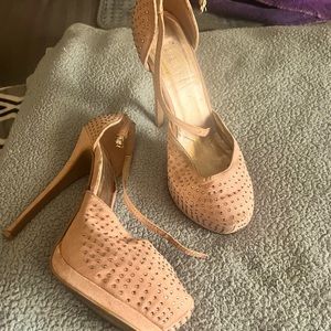 Pink sparkle high heels